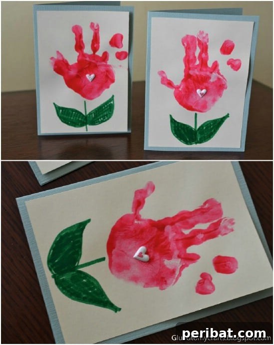 Adorably Easy DIY Handprint Flower Cards