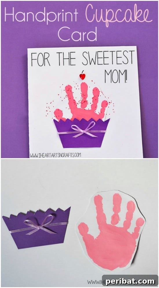 Adorable Handprint Cupcake Card