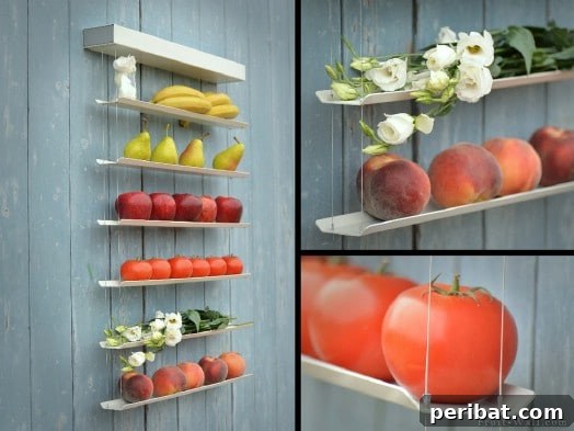 Smart DIY Hacks for Fresher Fruits and Vegetables 13 Innovative Upcycled Mini Blind Produce Storage shelves, a unique and eco-friendly storage idea