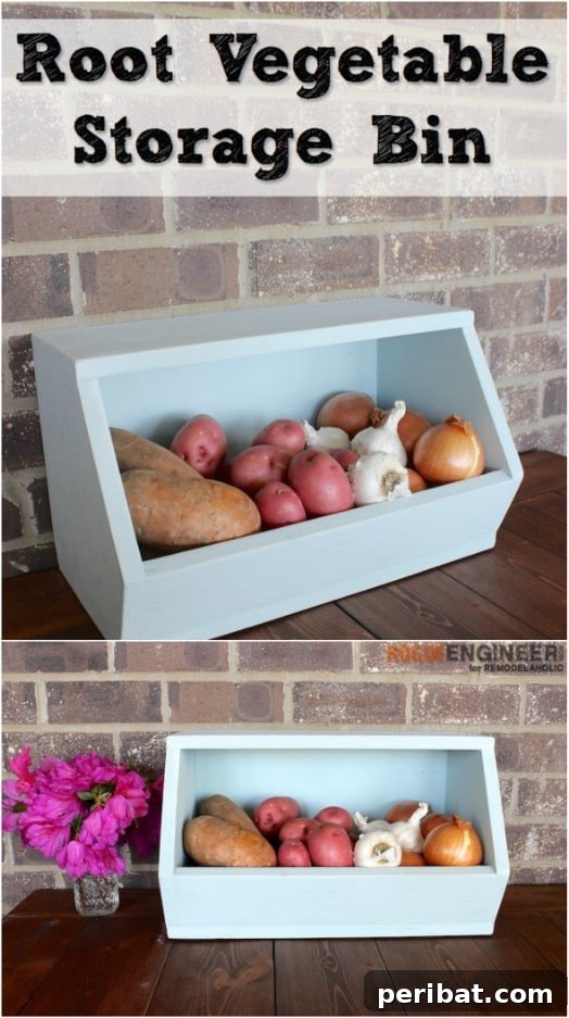Smart DIY Hacks for Fresher Fruits and Vegetables 16 Easy-to-build DIY Simple Wooden Produce Bins, perfect for pantry shelves or countertops