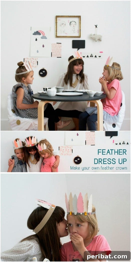DIY Paint Chip Feather Crowns - Perfect for Kids' Dress Up