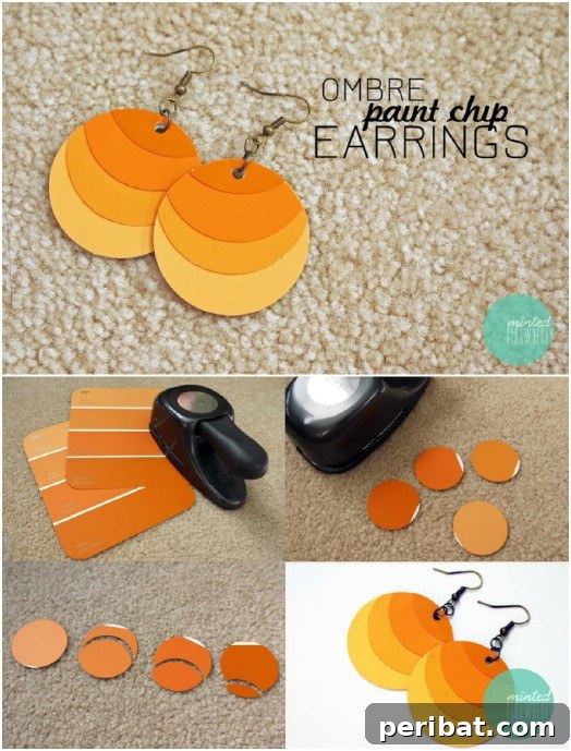 Gorgeous DIY Ombre Earrings from Paint Chips - Quick Craft