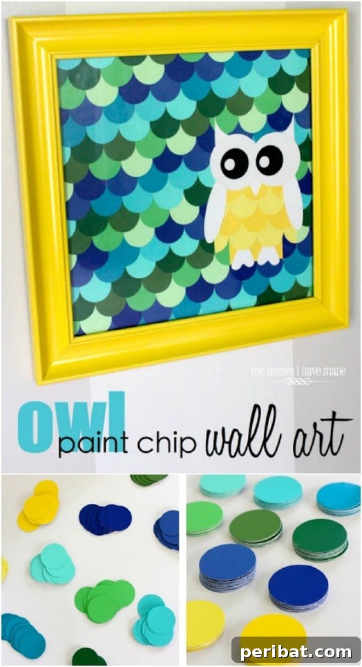 Charming Paint Chip Owl Art for Nursery or Kids Room
