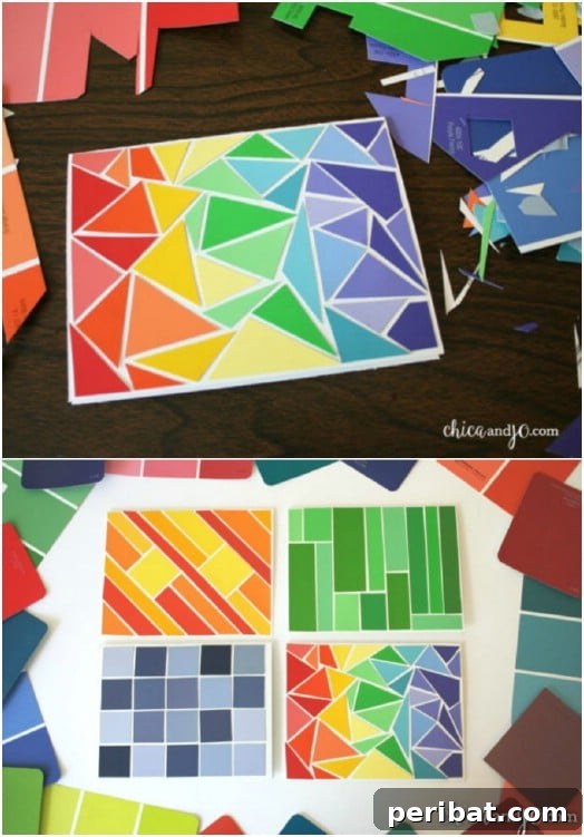 Colorful Paint Chip Thank You Cards for Special Events
