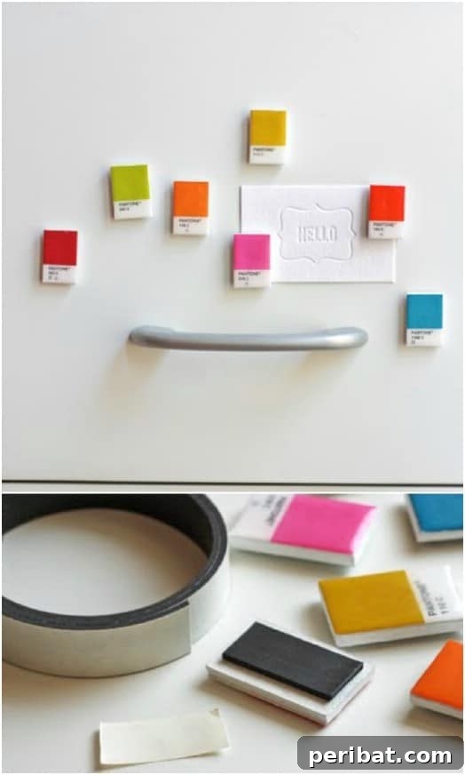 DIY Paint Chip Refrigerator Magnets - Fun Kids' Craft