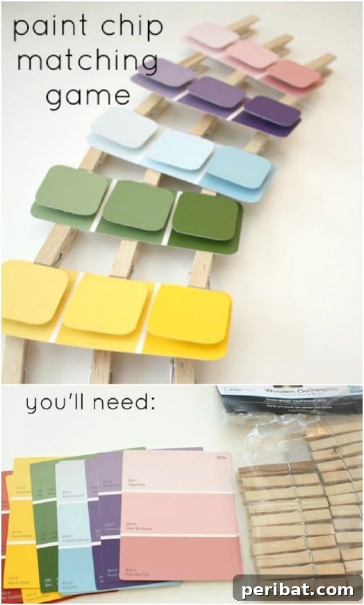 Cute Paint Chip Matching Game - Educational DIY for Toddlers