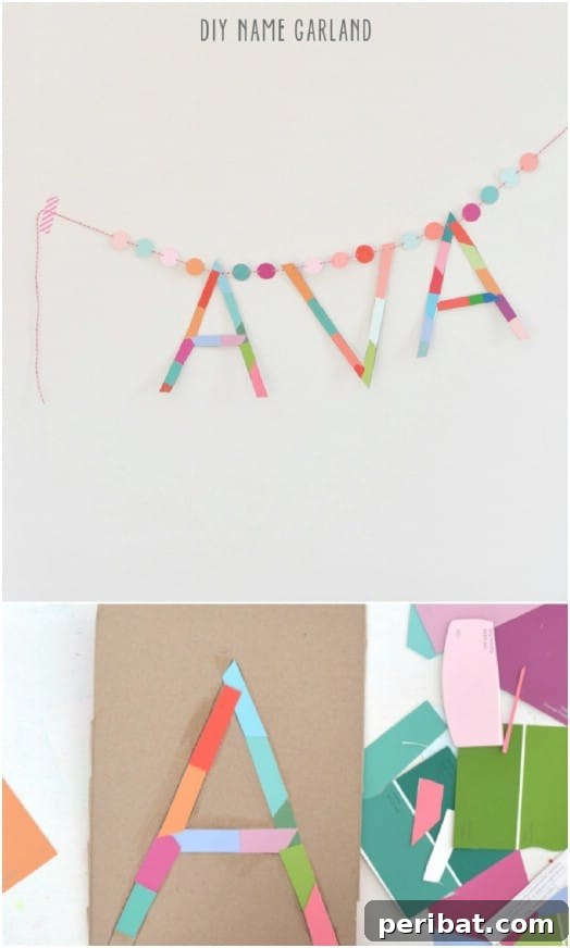 Simple DIY Paint Chip Name Garland for Parties and Decor