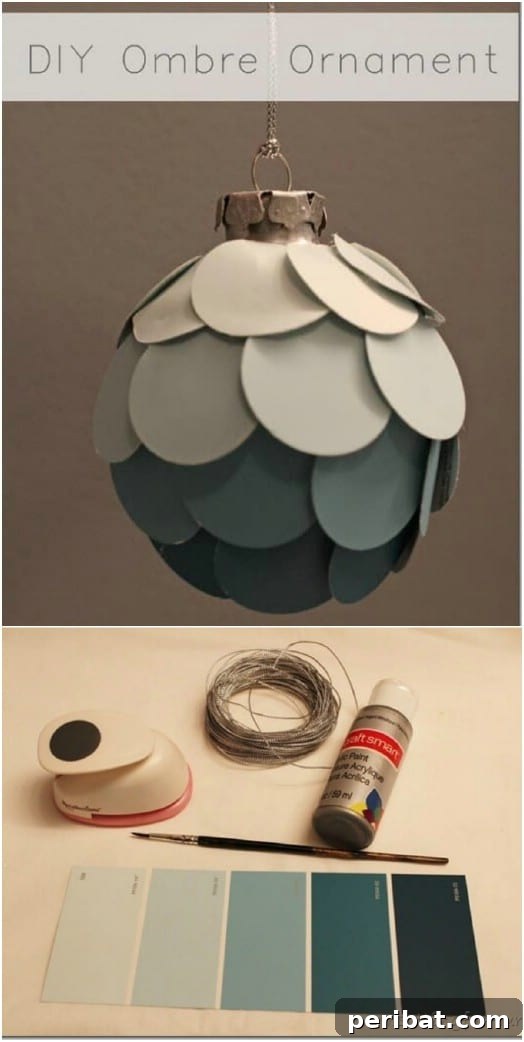 DIY Ombre Christmas or Easter Ornaments from Paint Chips