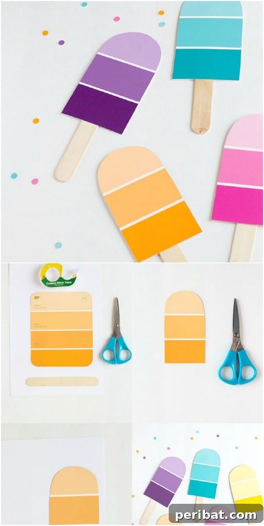DIY Paint Chip Popsicle Party Invitations - Fun and Creative