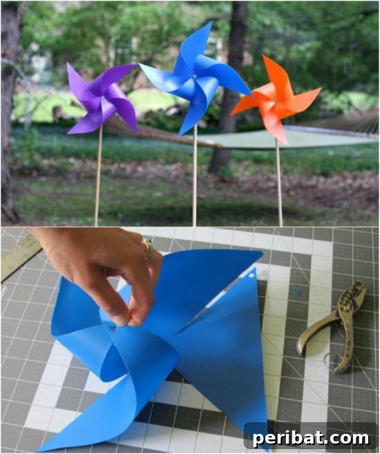 Cute DIY Garden Pinwheels craft