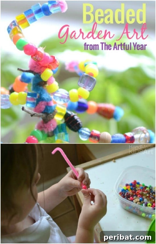 Kid Made DIY Beaded Garden Art craft