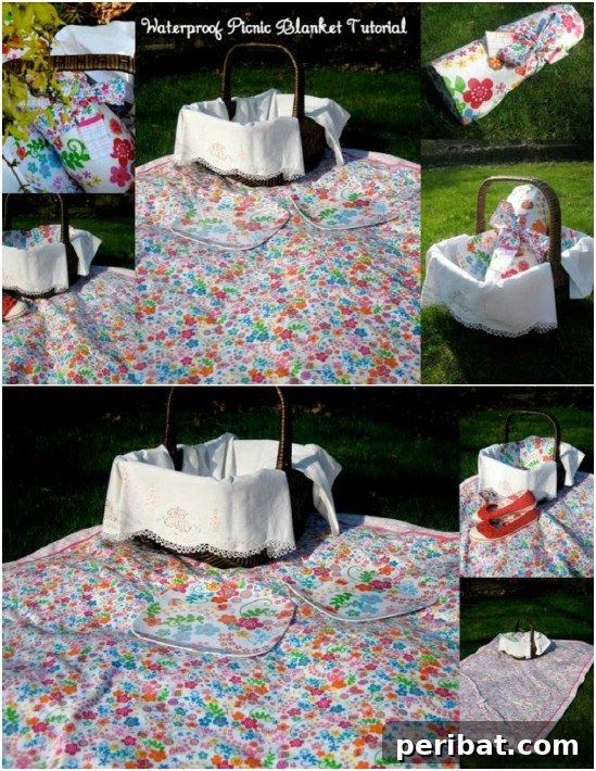 DIY Roll Up Waterproof Picnic Blanket Sewing Project