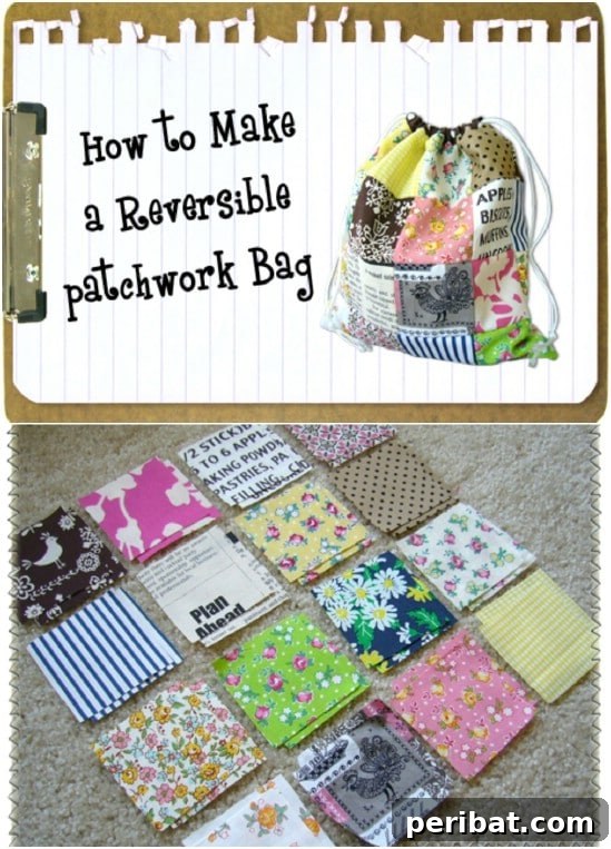 Simple DIY Patchwork Reversible Bag Sewing Project