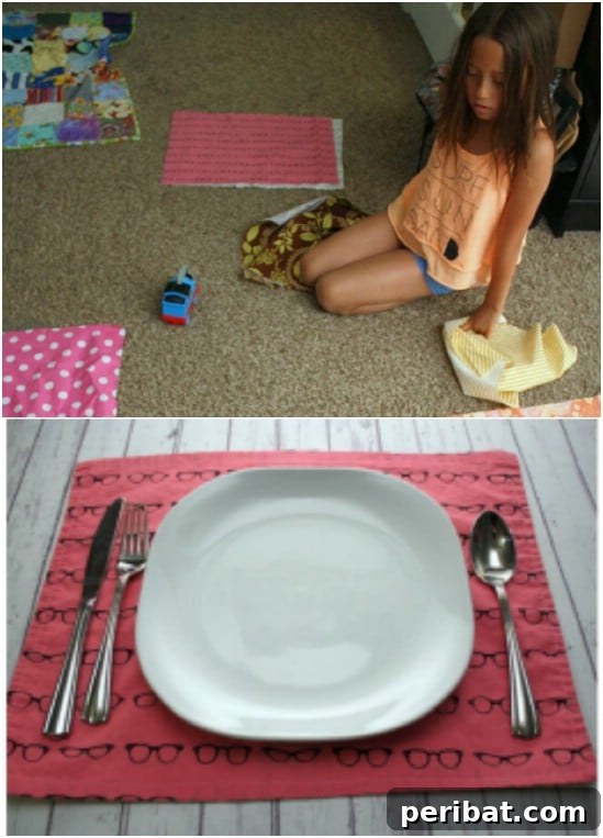 Easy 15 Minute Reversible Summer Placemats DIY