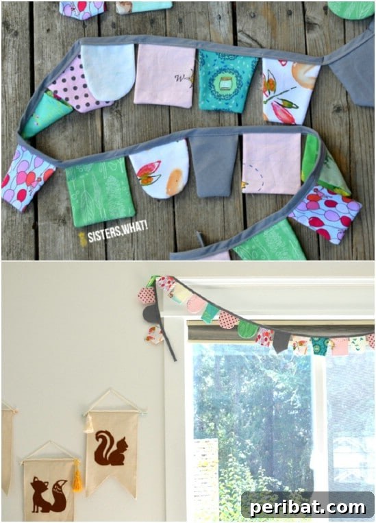 Decorative DIY Scrap Fabric Banner for Summer Parties