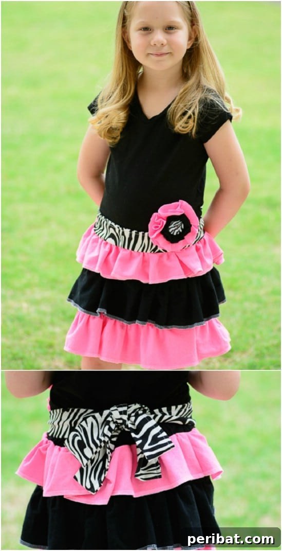 Simple Upcycled T-Shirt Dress for Girls Sewing Project