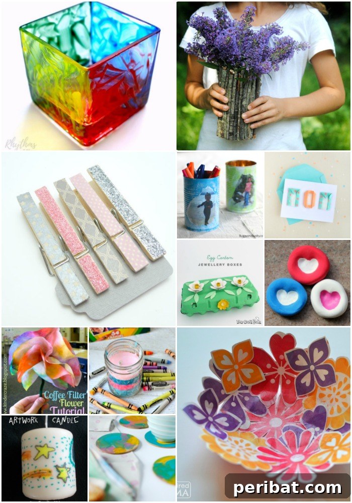 35 Adorable Mother's Day Crafts Kids and Toddlers Can Make 2 Mom and toddler making a DIY Mother's Day gift