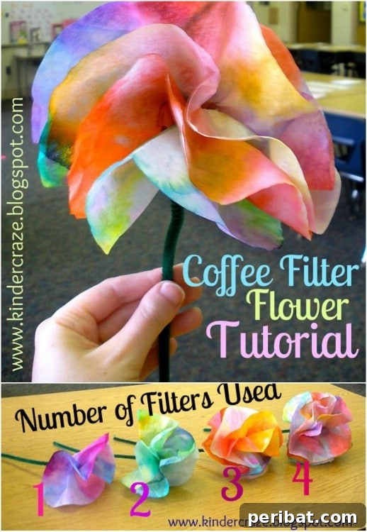 35 Adorable Mother's Day Crafts Kids and Toddlers Can Make 13 Simple DIY Coffee Filter Flowers made by toddlers