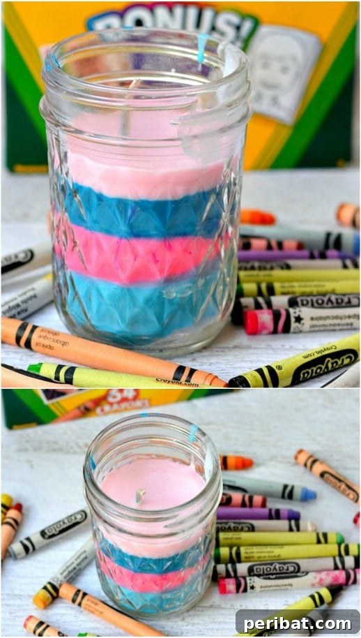 35 Adorable Mother's Day Crafts Kids and Toddlers Can Make 14 Easy Peasy DIY Crayon Candles with colorful layers
