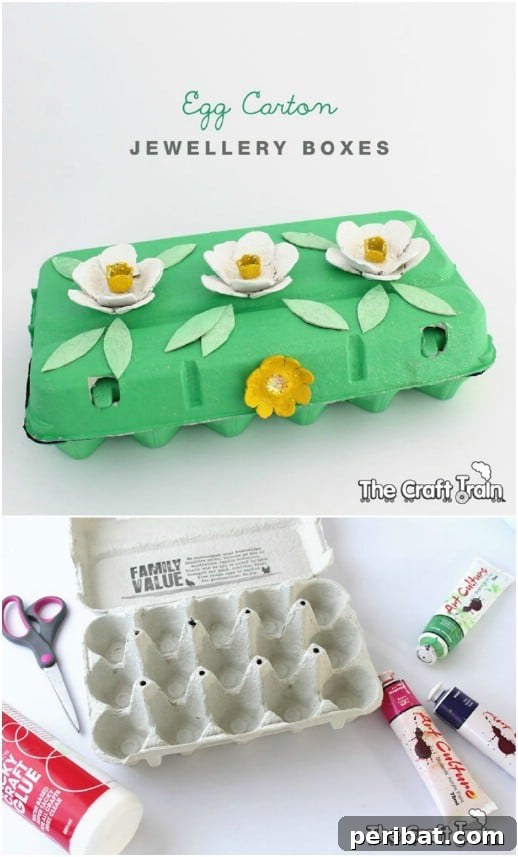 35 Adorable Mother's Day Crafts Kids and Toddlers Can Make 18 Decorative DIY Egg Carton Jewelry Box crafted by kids