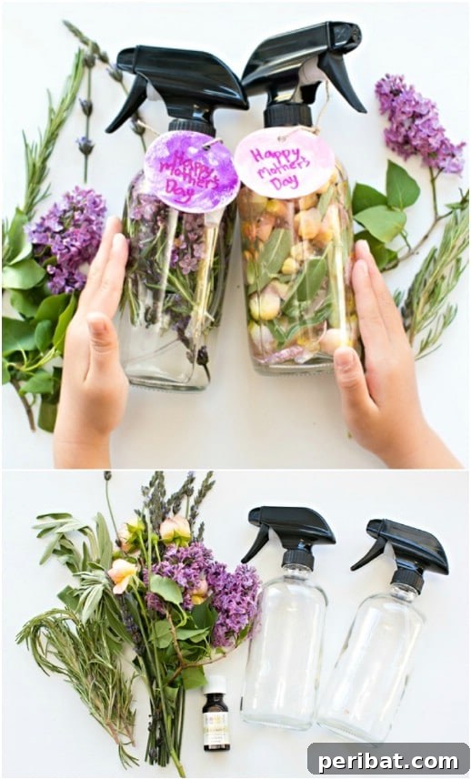 35 Adorable Mother's Day Crafts Kids and Toddlers Can Make 20 Homemade Floral Herb Perfume for Mom made by kids