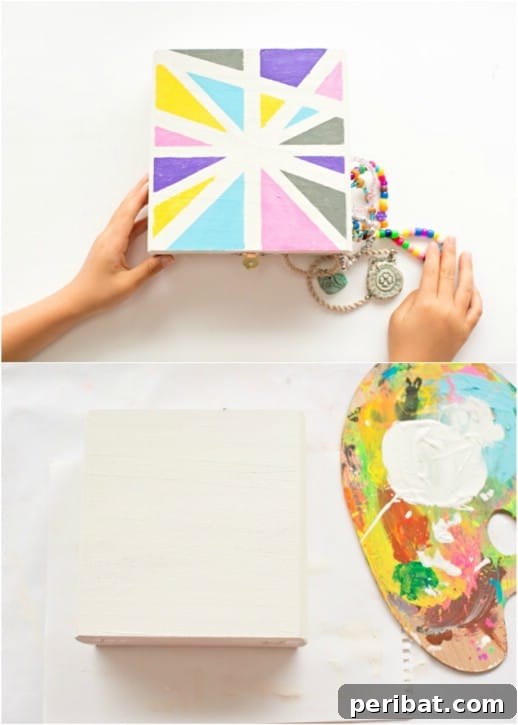 35 Adorable Mother's Day Crafts Kids and Toddlers Can Make 36 Kid Designed DIY Treasure Box made with masking tape and paint