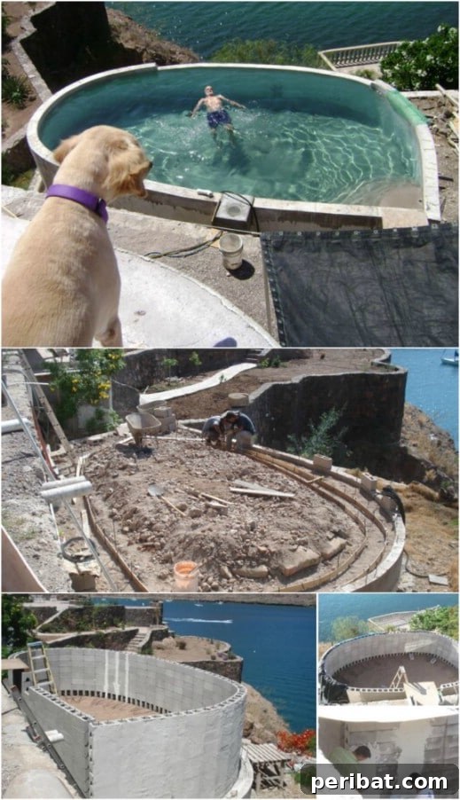 DIY Your Dream Inground Pool: Transform Your Backyard Without Breaking The Bank 3 A beautifully finished DIY concrete swimming pool, offering luxury at an affordable price.