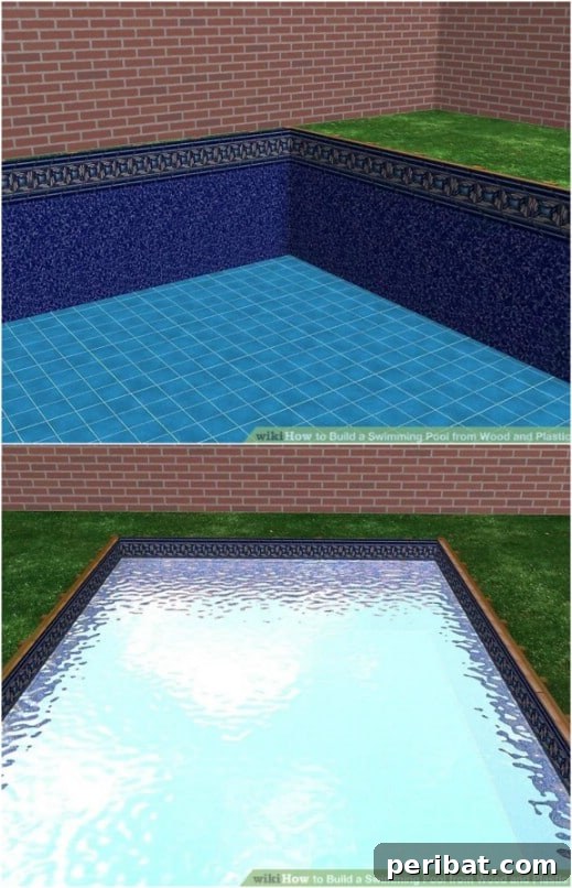 DIY Your Dream Inground Pool: Transform Your Backyard Without Breaking The Bank 4 A cost-effective DIY inground pool built from wood and plastic.