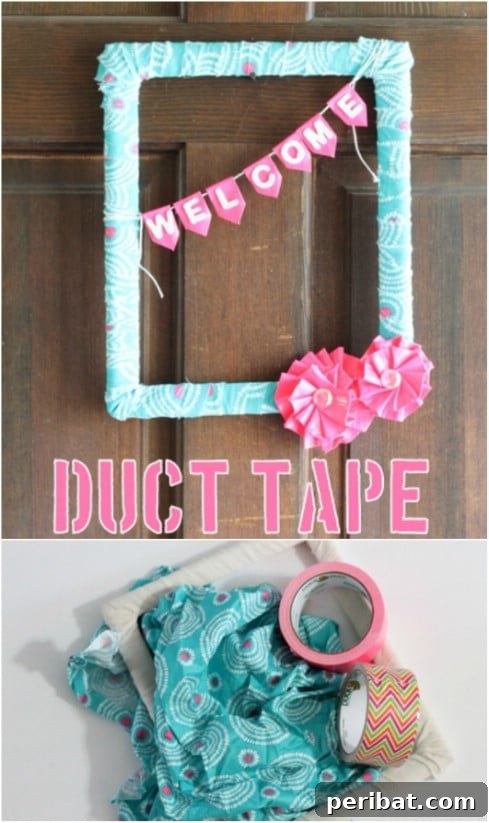 Dollar Store Summer Wreaths: 25 Gorgeous DIY Ideas 12 DIY Duct Tape Flower Wreath