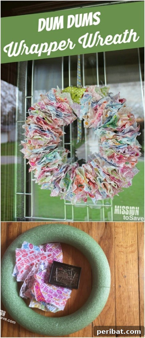 Dollar Store Summer Wreaths: 25 Gorgeous DIY Ideas 14 Cute DIY Dum Dum Wrapper Wreath