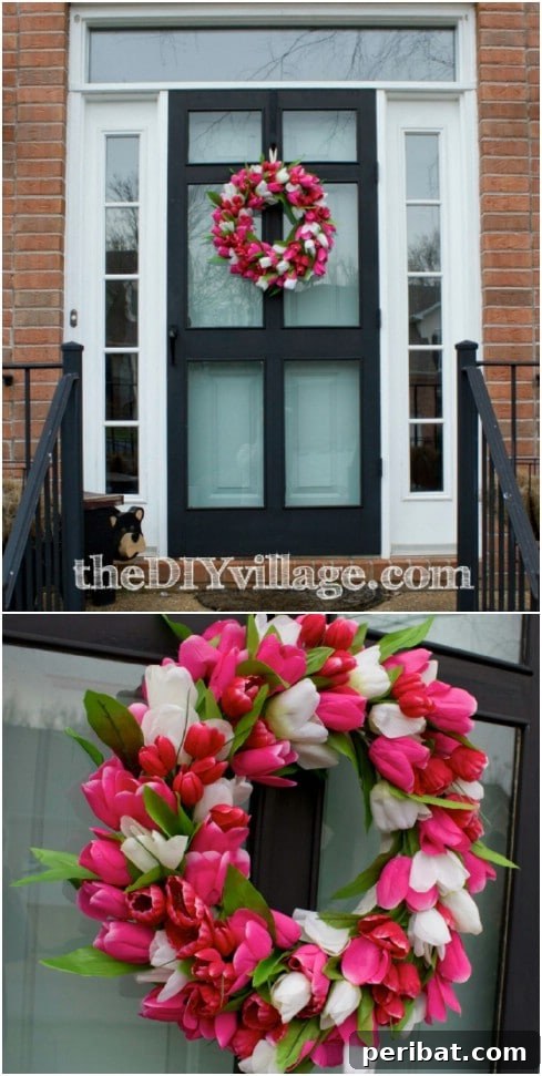 Dollar Store Summer Wreaths: 25 Gorgeous DIY Ideas 16 Gorgeous DIY Tulip Wreath