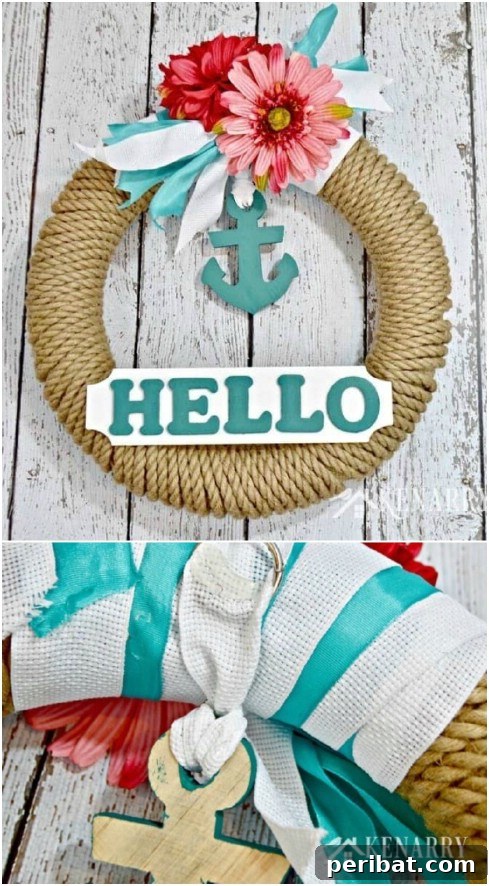 Dollar Store Summer Wreaths: 25 Gorgeous DIY Ideas 19 Nautical Sisal Rope Wreath