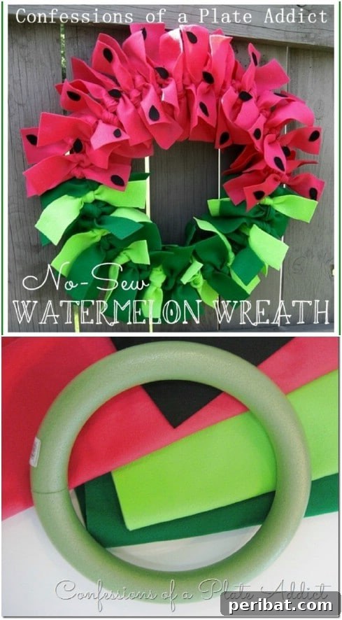 Dollar Store Summer Wreaths: 25 Gorgeous DIY Ideas 20 Simple No Sew Watermelon Wreath