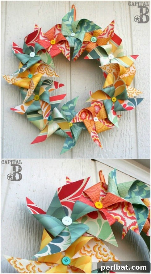 Dollar Store Summer Wreaths: 25 Gorgeous DIY Ideas 23 Fun DIY Pinwheel Wreath