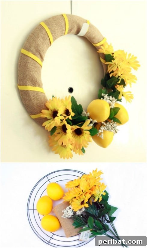 Dollar Store Summer Wreaths: 25 Gorgeous DIY Ideas 10 DIY Summer Lemon Wreath