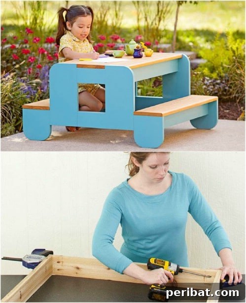 DIY Rustic Picnic Tables: 18 Free Plans for Summer Gatherings 4 Adorable DIY Toddler Picnic Table