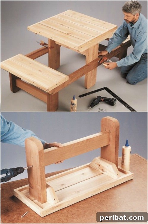 DIY Rustic Picnic Tables: 18 Free Plans for Summer Gatherings 10 Small Wooden Picnic Table For Two