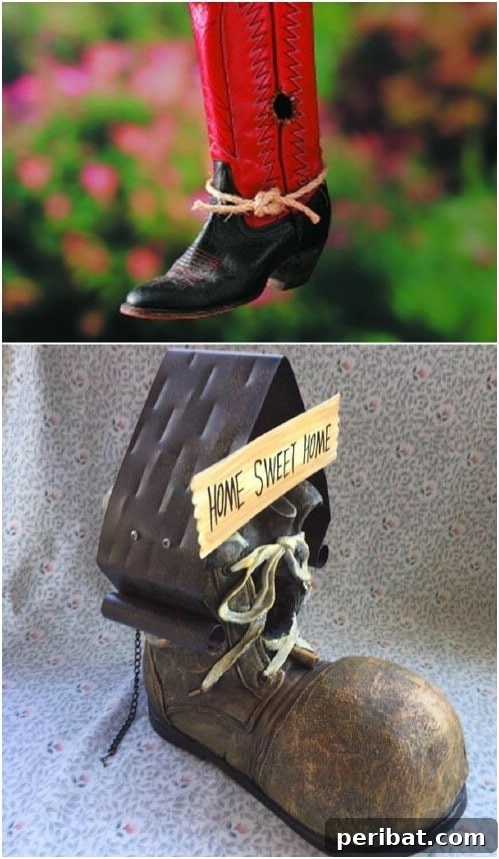 10 Mind-Blowing Ways to Reinvent Your Old Shoes 11 Repurposed Boot Birdhouses