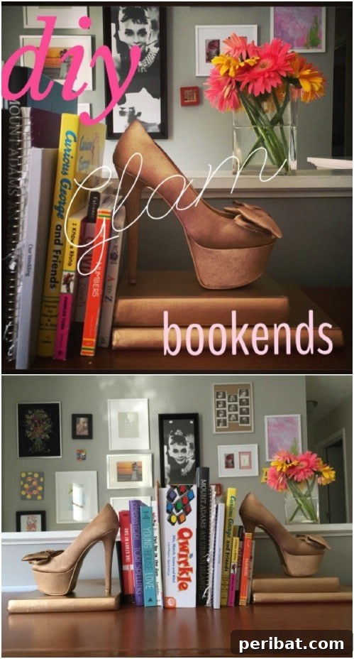 10 Mind-Blowing Ways to Reinvent Your Old Shoes 4 Glamorous DIY Bookends