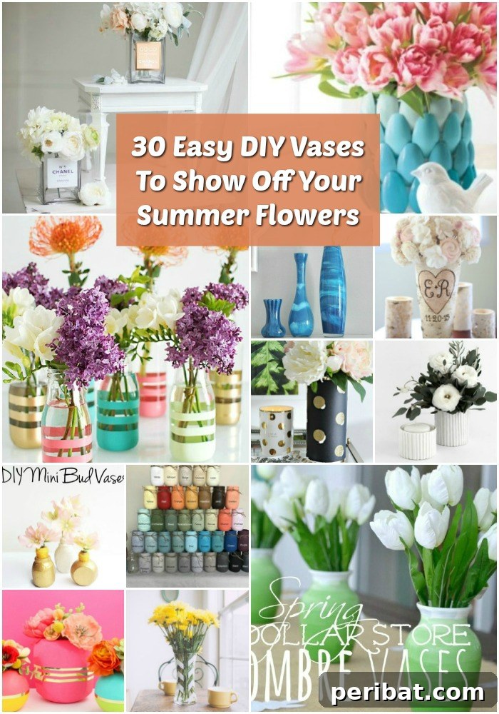 30 Easy DIY Vases To Show Off Your Summer Flowers