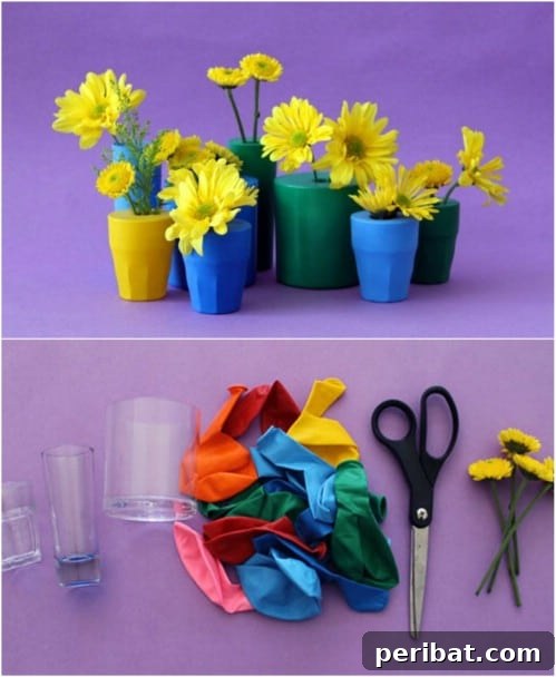 Colorful DIY Balloon Bud Vases