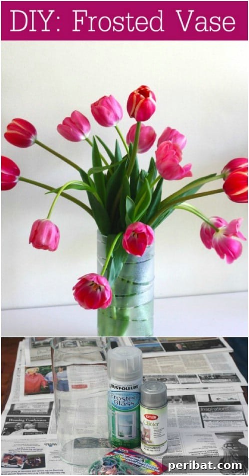 Easy Rubber Band Frosted Vase