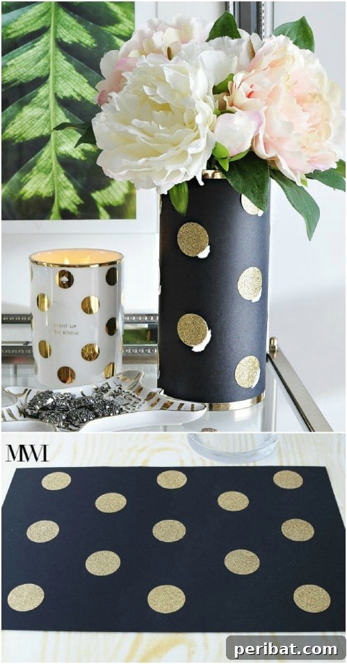 Kate Spade Inspired Glitter Polka Dot Vase