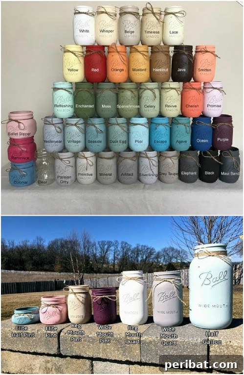 Colorful Mason Jar Painted Vases