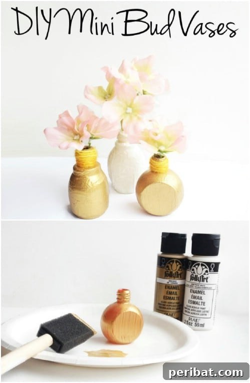 Repurposed Nail Polish Bottle Vases
