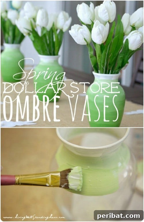 Cheap And Easy Dollar Store Ombre Vases