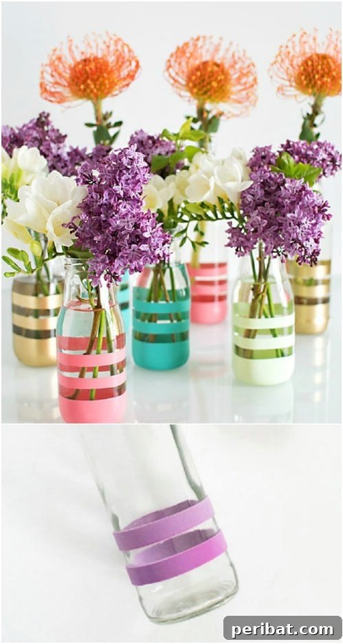 Pottery Barn Inspired Striped Vases