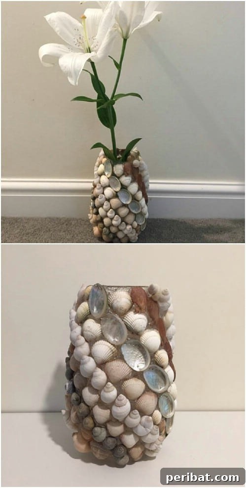 DIY Summery Seashell Vases