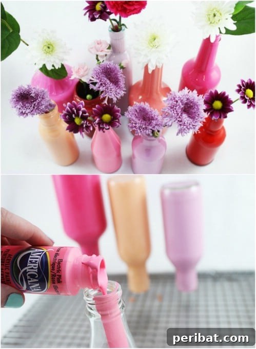 Repurposed Glass Coffee Bottle Vases