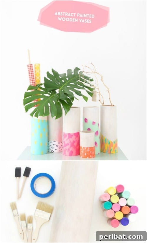 West Elm Inspired Wooden Vases
